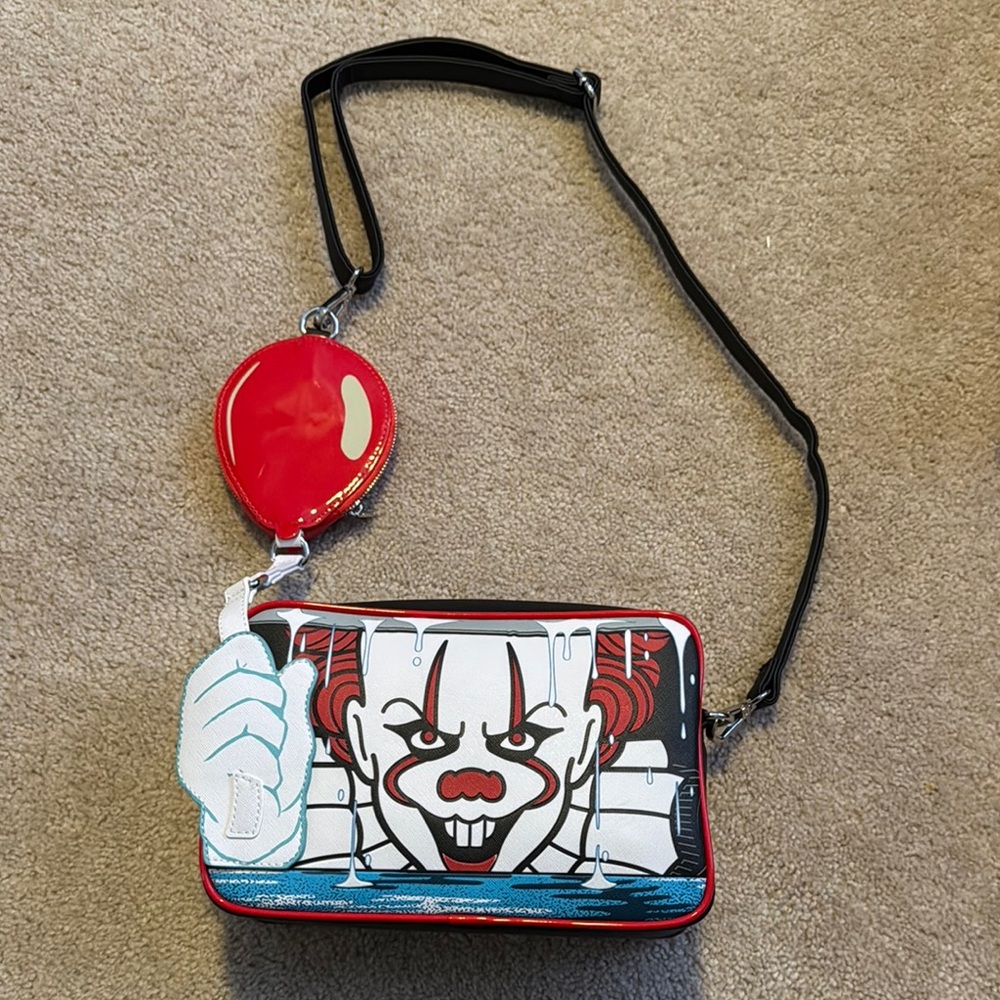 Loungefly Black and Red Balloon Crossbody Bag